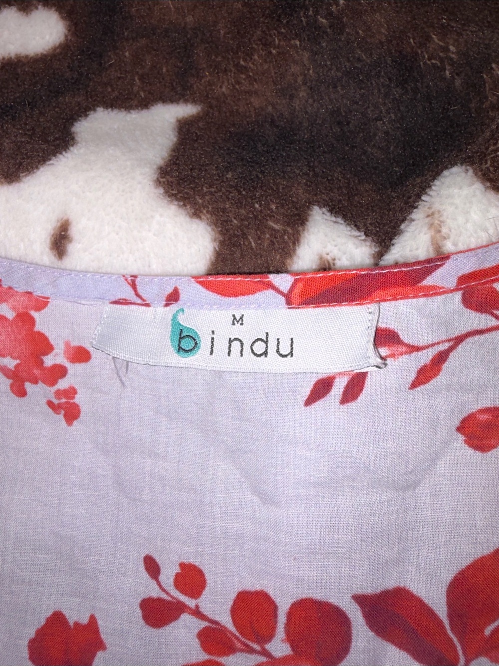 Bindu Floral maxi dress - Lavender with Red Floral Print